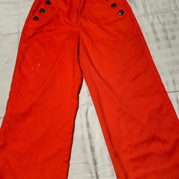 Ann Taylor Pants - Ann Taylor  Orange Capris with Button Detail